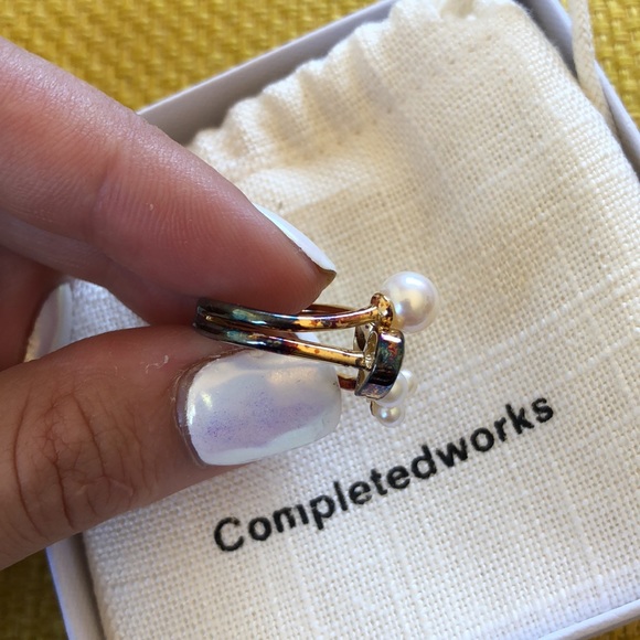 Completedworks CZ Stone Ring in Gold Pearl Crystal Medium - Picture 7 of 10